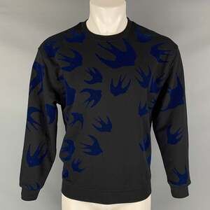 MCQ by ALEXANDER MCQUEEN Black Blue Print Cotton Elastane Sweatshirt